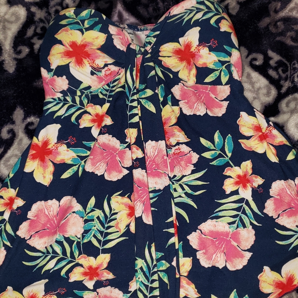 Floral front tube/ tie  top